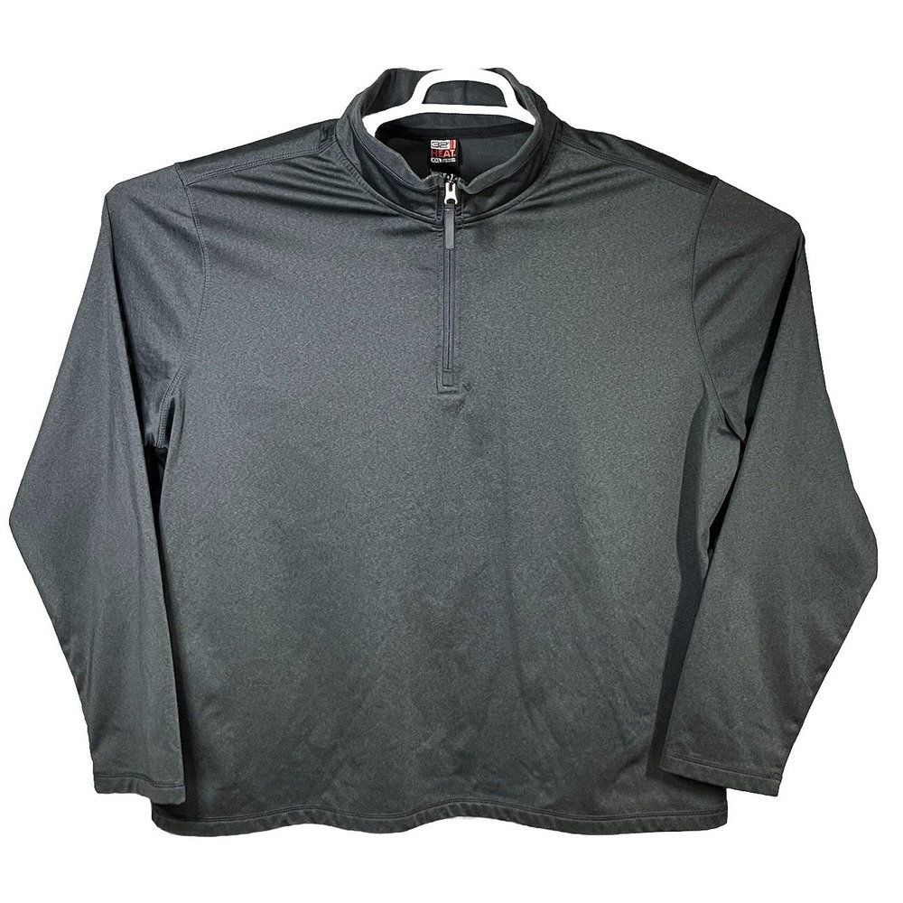 32 Degrees Heat Soft 1/4 Quarter Zip Long Sleeve Pullover Mens Jumper Black 2XL